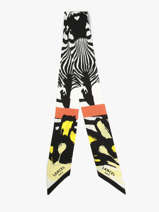 Zijden Lint Zebra Mania 82x5,5 Cm Lancel Veelkleurig charms A13874